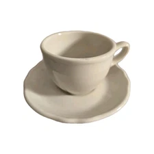 Home Laughlin Carolyn China Small White Demitasse Coffee Cup And Saucer