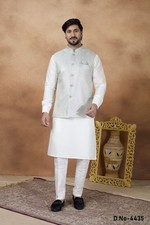 3 Pc Mens Designer Wedding Bollywood Party Ethnic Wear Traditional Kurta Payjama