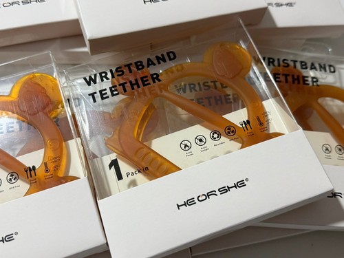 NEW 10 Piece Lot He or She COLOROUND Baby teething bracelet Teether Heorshe - Picture 2 of 13