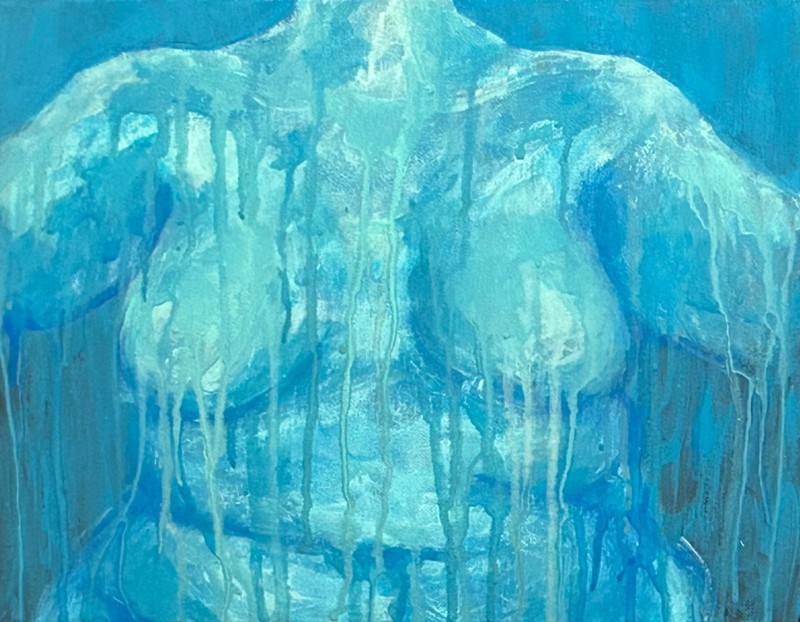 Original Acrylic Painting “Water Girl” 14x11 Canvas Figurative Art Fine Art