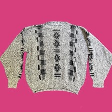 Vintage Abstract Retro Chunky Knit Sweater Unisex See Approximate Measurements