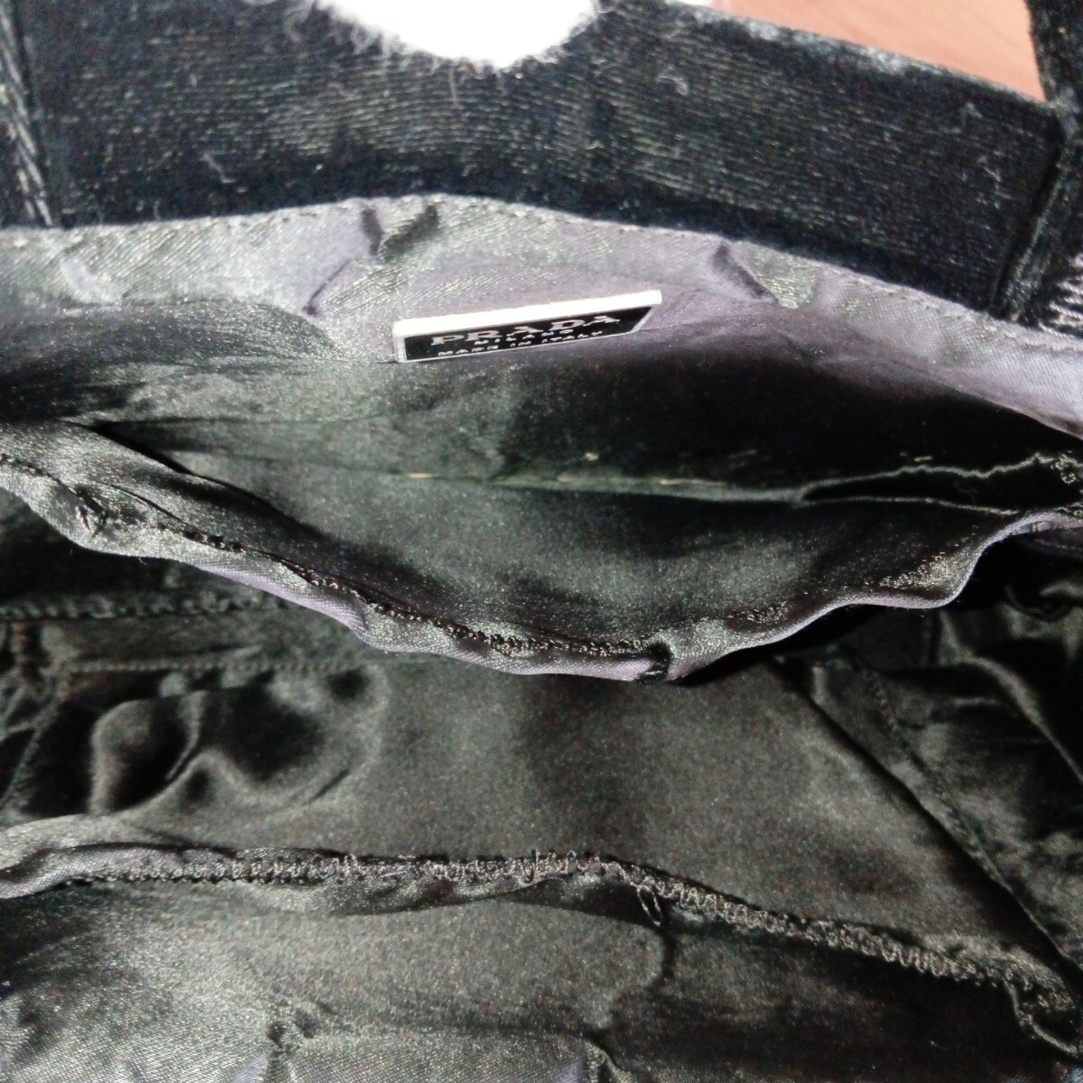 Prada 99s Archive Velour Tote Bag Vintage Authentic thumbnail 8