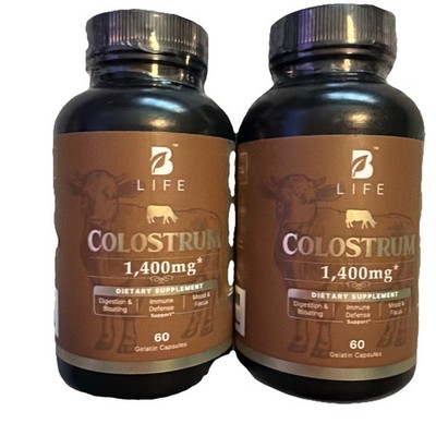 Lot of 2 B Life Colostrum - 1400mg - 60 ct ea - 04/2028