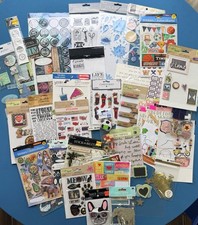 Large Lot of Random Scrapbooking / Craft Stickers - Some Partially Used