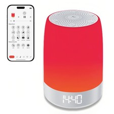 Red Light Sleep Sound Machine   Night Light for Bedroom with 5-Level Red L