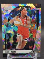 Jackie Young 2024 Panini WNBA Prizm #1 Silver Cracked Ice Prizm Las Vegas Aces 