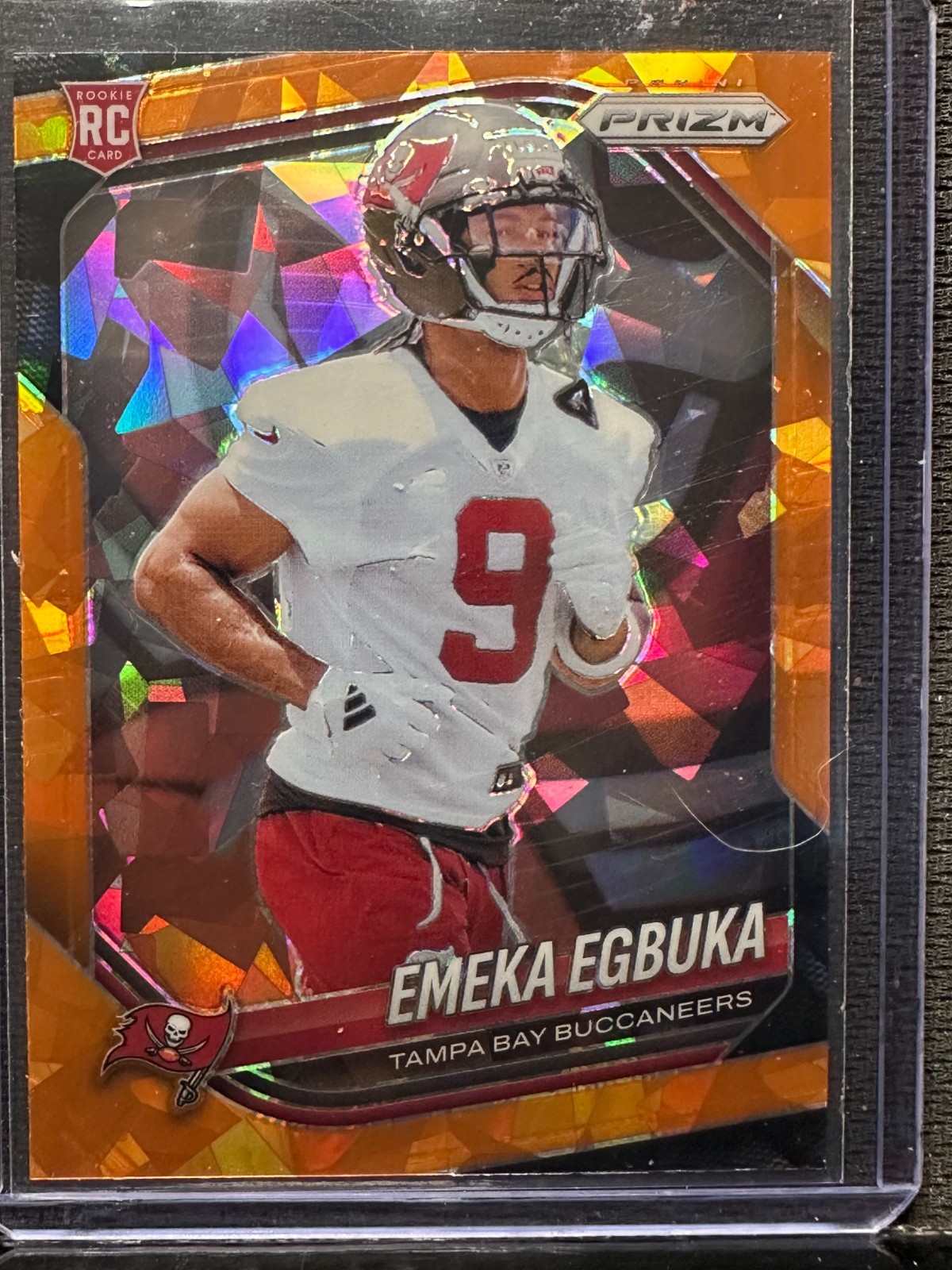2025 Panini Emeka Egbuka Panini Prizm Orange Cracked Ice #351 Rookie
