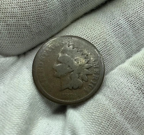 1873 Closed 3 Indian Head Cent Good G Coin J296