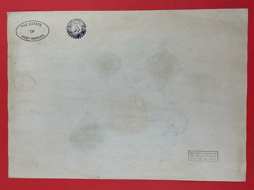 Andy Warhol (Handmade) mixed media on old paper signed and stamped pop art rare. - Afbeelding 2 van 2