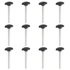 12 Pcs M8 x 80mm Tee Thumb Screws, 35mm Width Carbon Steel Tee Wing Knobs Screws