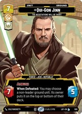 Qui Gon Jinn The Negotiations Will Be Short Prestige 1051 carta