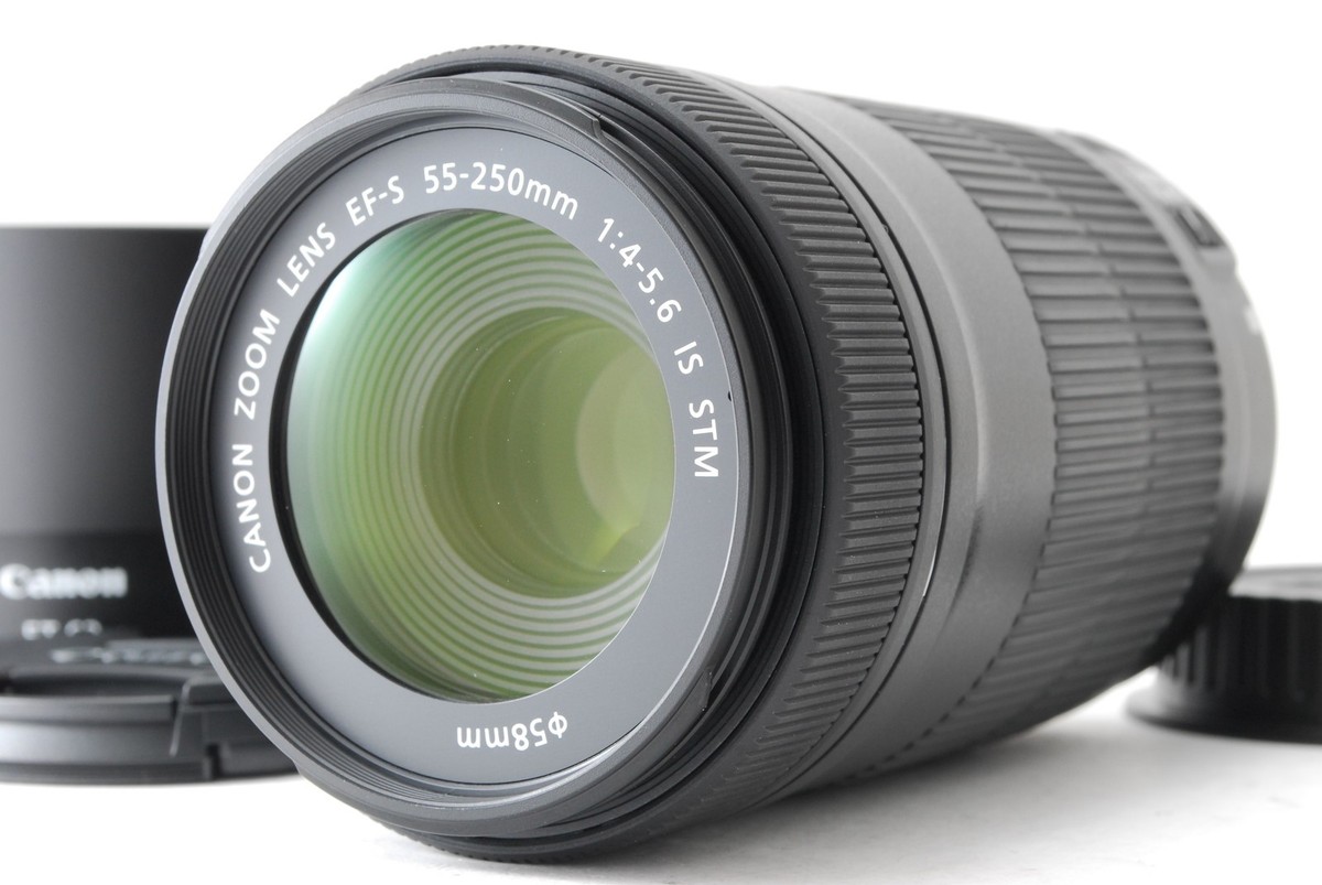 Almost Unused ] Canon EF-S 55-250mm f4-5.6 IS STM Zoom Lens From