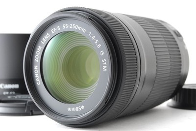 Almost Unused ] Canon EF-S 55-250mm f4-5.6 IS STM Zoom Lens From