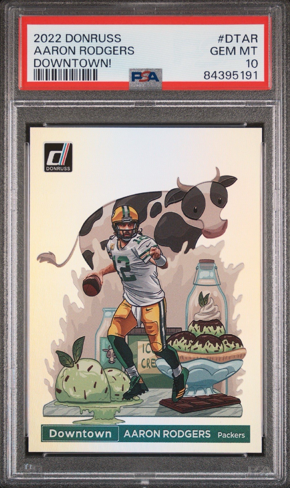 Aaron Rodgers Downtown PSA 10 - 2022 Donruss Green Bay Packers / Steelers
