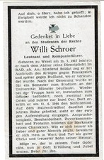 Sterbebild WK2 - Willi Schroer Leutnant und Kompanieführer