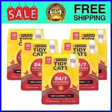 5 pack Purina Tidy Cats 24/7 Performance Non-Clumping Cat Litter, 30 lb/bag