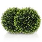 HOMCOM Set of 2 Artificial Plant Topiary Balls, Faux Plants for Decor, Green