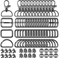 100Pcs Purse Hardware Buckles Bag Making Assortment Kit Includes Swivel D Ring H