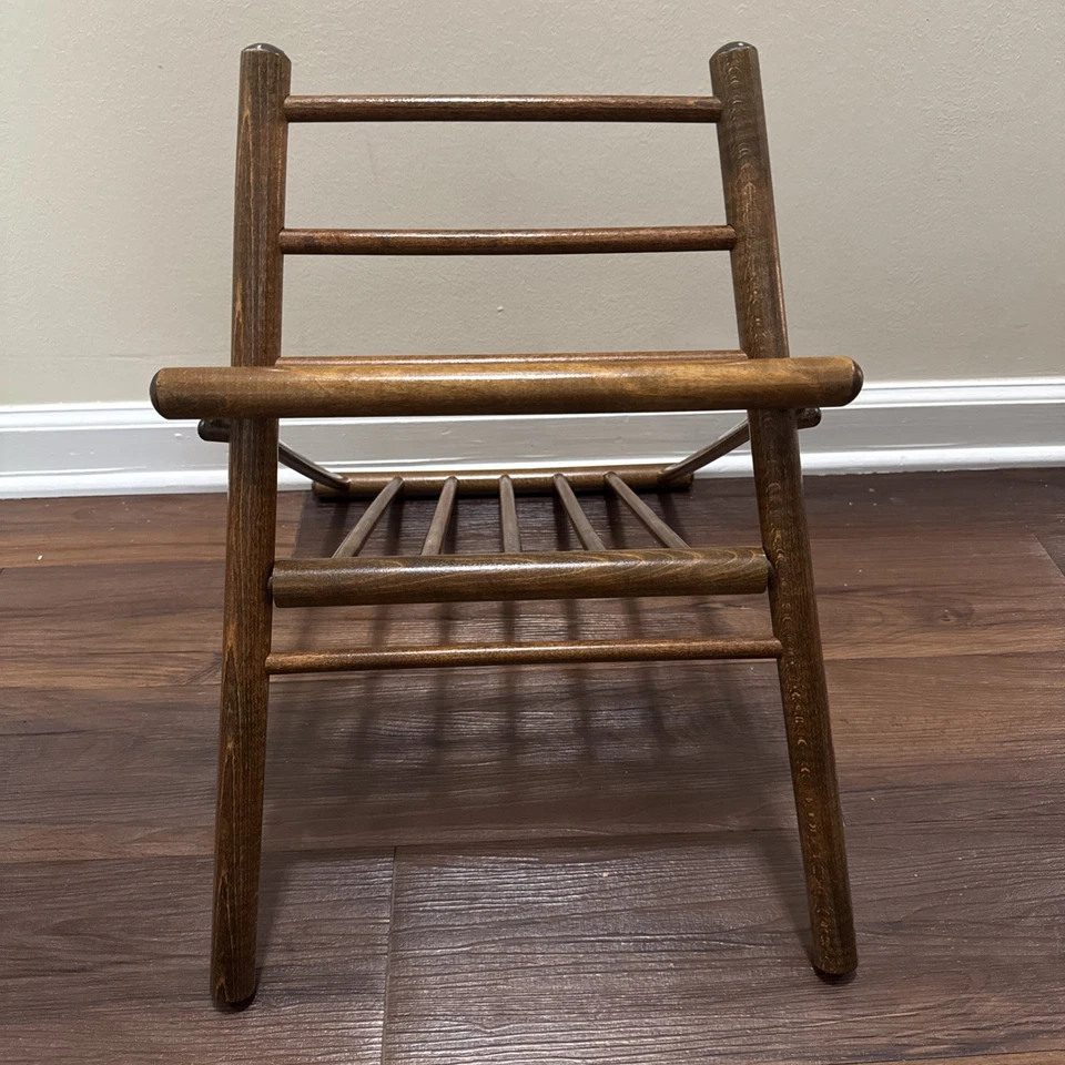 VTG Solid Wood Footstool Gout Leg Elevating Stool Mcm Mid Century - Image 4 of 4