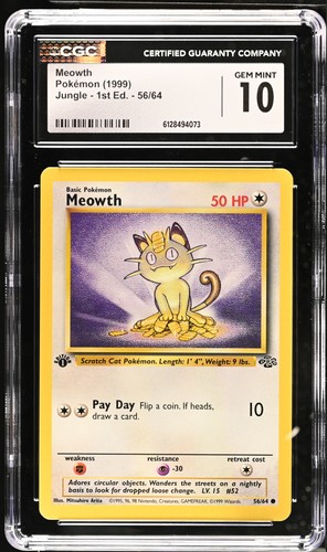 Meowth (1st Edition) graded CGC 10 for sale on eBay