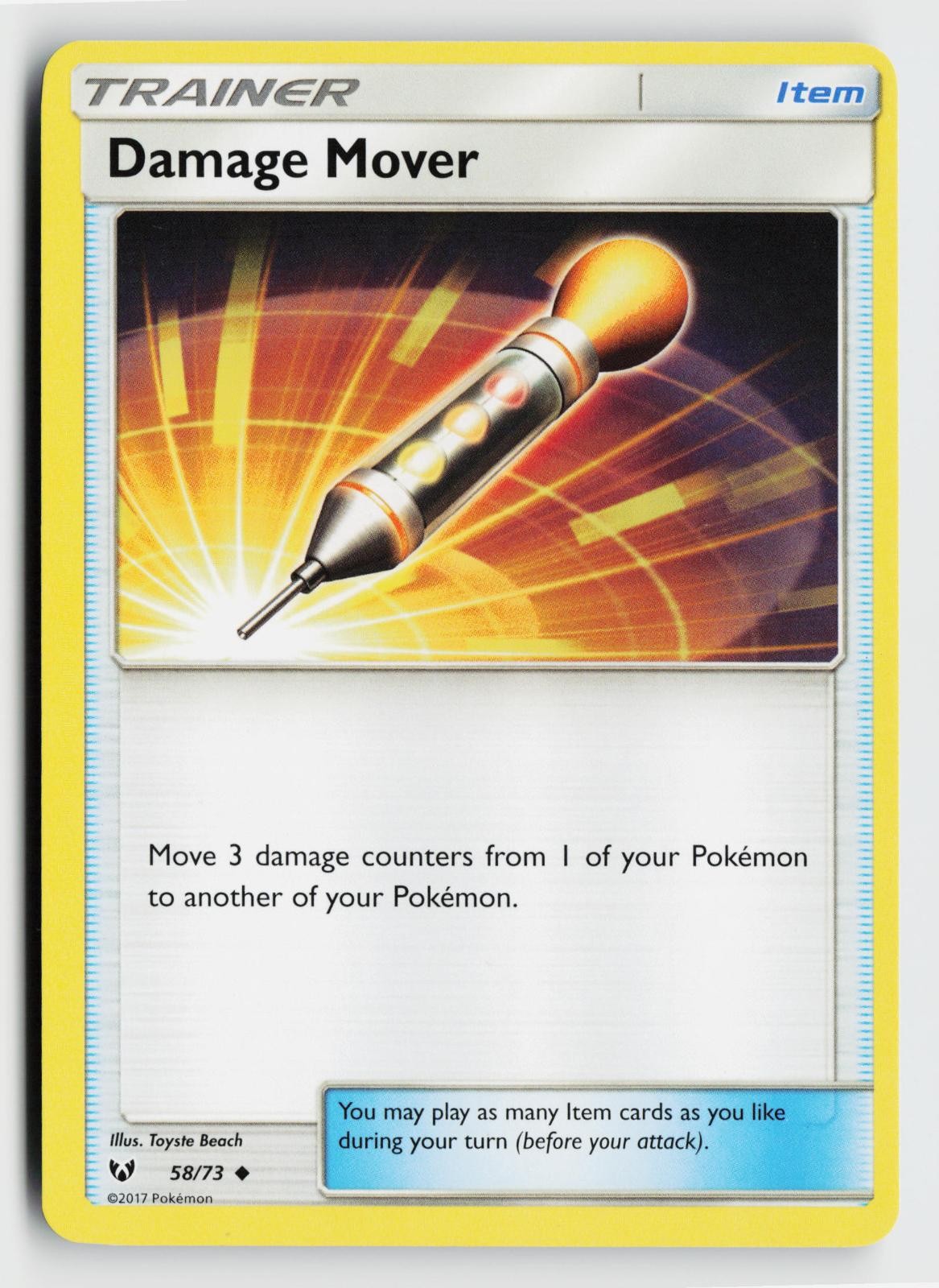 Damage Mover 58/73 Uncommon Shining Legends Pokemon Near Mint