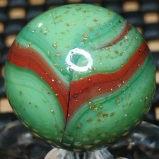 .79" JABO/D.A.S. MARBLES W/ GOLD LUTZ   SWIRL TOYS NM 