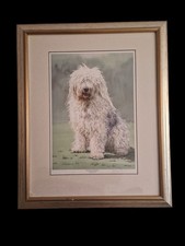 Signed Limited Edition Dog Art Print Old English Sheepdog 41/100 Framed