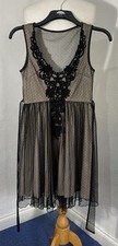 Miss Selfridge Size 6 Dress Black Lined Lace Sleeveless Wedding Party 1366
