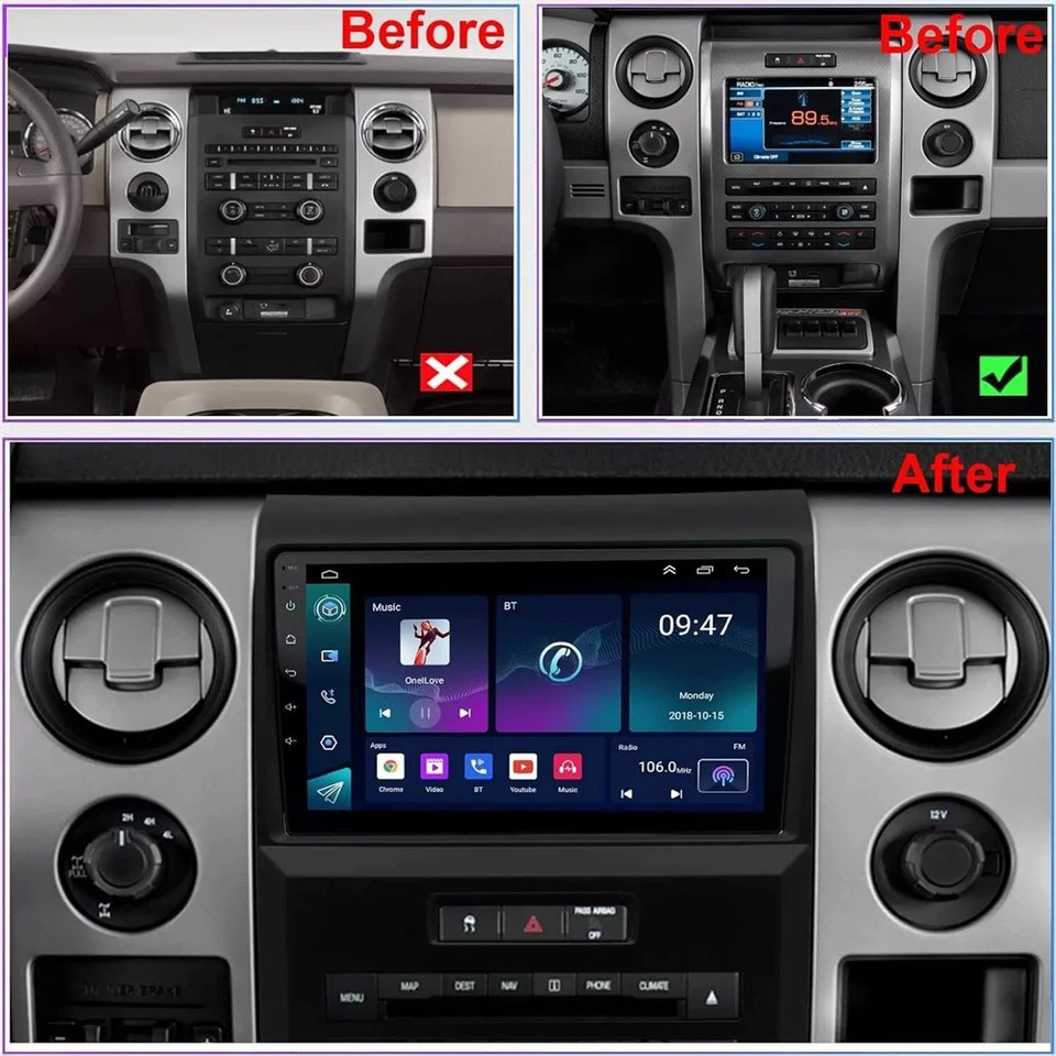 FOR FORD F150 2009-2014 AUTO AC APPLE CARPLAY ANDROID13 CAR STEREO RADIO GPS NAV Foto 3 de 4