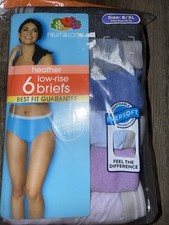 Fruit Of The Loom Womens Low Rise Brief Underwear Panties 6-Pair Cotton A  XL