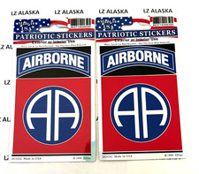 TWO 2 US ARMY 82nd AIRBORNE DIVISION DECAL/STICKERS DC 4" HIGH