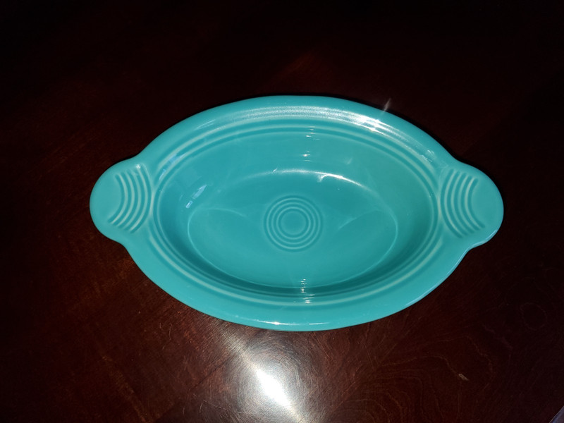 FIESTA Individual Casserole Small Oval Au Gratin Baking Dish 9" TURQUOISE