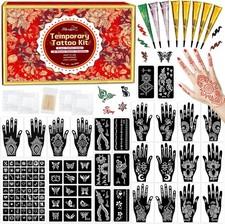 Temporary Tattoos Stencils Kit,Temporary Tattoos Kit - 8 Pcs 4