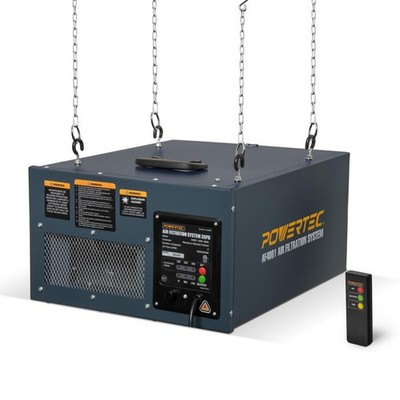 POWERTEC AF4000 3-Speed Remote Controlled Air Filtration 400 CFM, 400 Cfm