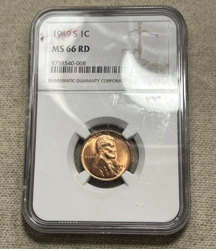 1945-S Mechanical Error Holder Lincoln Wheat Cent NGC MS-66 RD BU UNC Certified