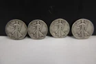 4 walking liberty silver half dollar lot
