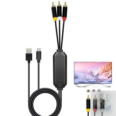 USB-C to RCA AV Converter Adapter Cable Audio Video Samsung and Android Phones