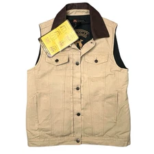 Kakadu Traders Vest Womens XL Beige Zip Conceal Carry Australia Hunting w/Stains