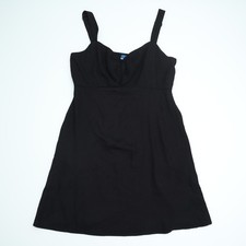 Women's Medium Old Navy Black Dress Smocked Bodice Fit Flare