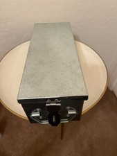 CAJA DE ALMACENAMIENTO de acero inoxidable de 12" cerrojo de bloqueo tapa con bisagras artesanía efectivo joyería monedas