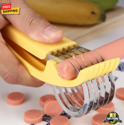 1 pc Stainless Steel Banana Slicer Sausage Vegetable Fruit Cutter Kitchen Tool