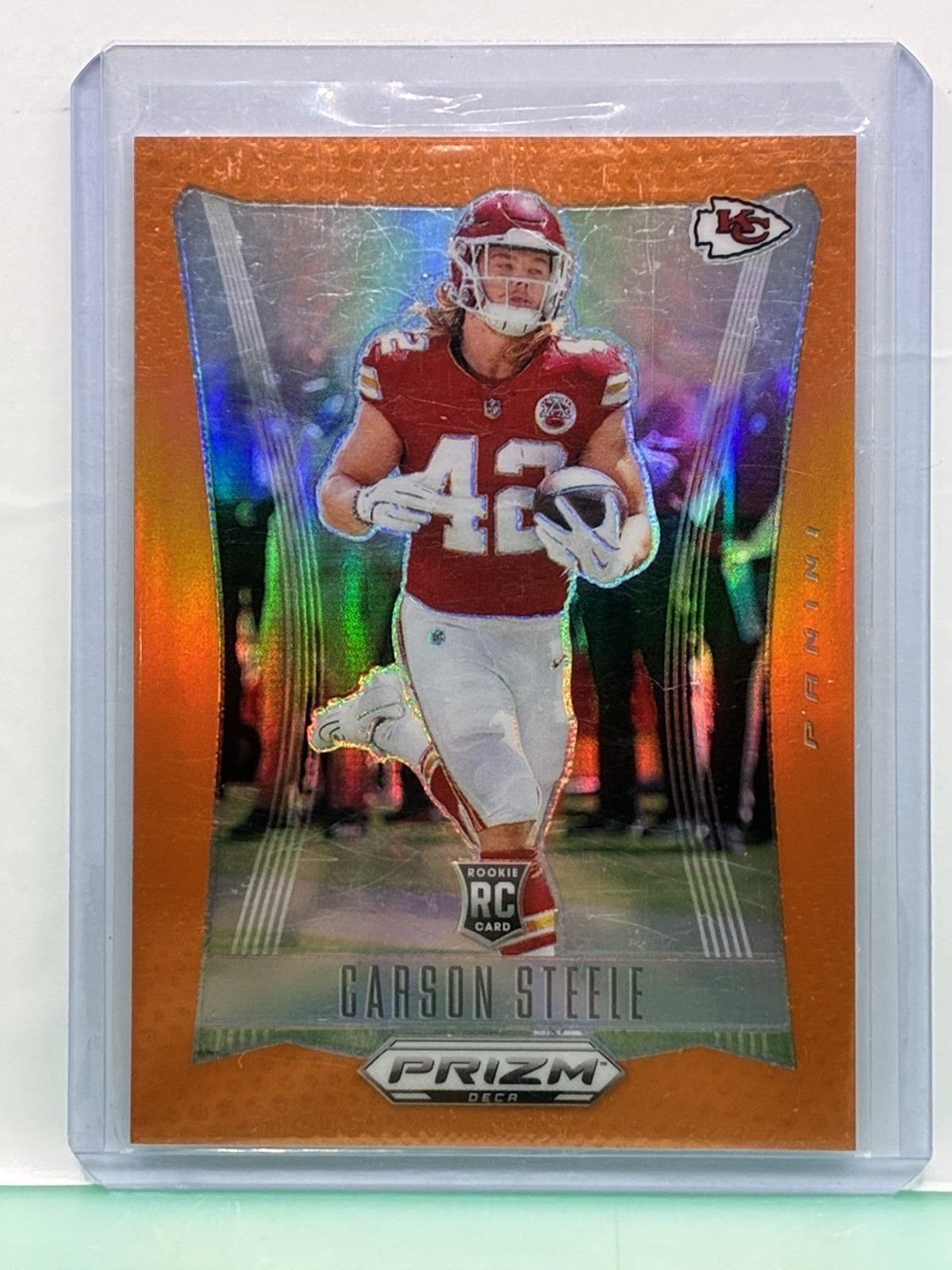 2024 Panini Prizm Deca - Carson Steele Orange Prizm /49 (RC)