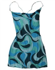 Zara Womens Slip Dress UK 4 XS Blue Paisley Viscose PO09