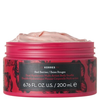 Korres Red Berries Dual Hyaluronic Multi Action Body Souffle 6.76 oz SEALED Loti