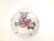 Vtg. Mikasa TEDDY Small Round Trinket Dish Jewelry Box Teddy Bear/Strawberries