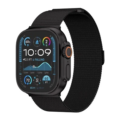 ULTRA SUPPLY CO. Black Ultra 3 Milanese Loop Band For Apple Watch Ultra 3/2/1 (49mm) Satin Black