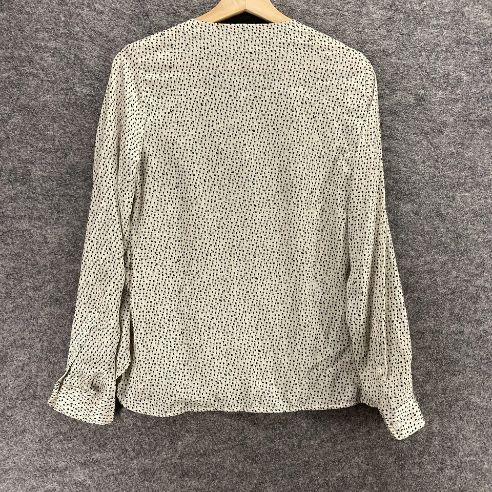 Blusa Mujer The Limited S Pequeña Beige Lunares Cuello en V Manga Larga Escándalo Foto 2 de 4