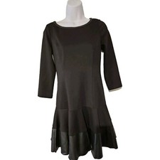 Little Black Dress Faux Leather Drop Waist Edgy Moto Classic Minimalist Capsule