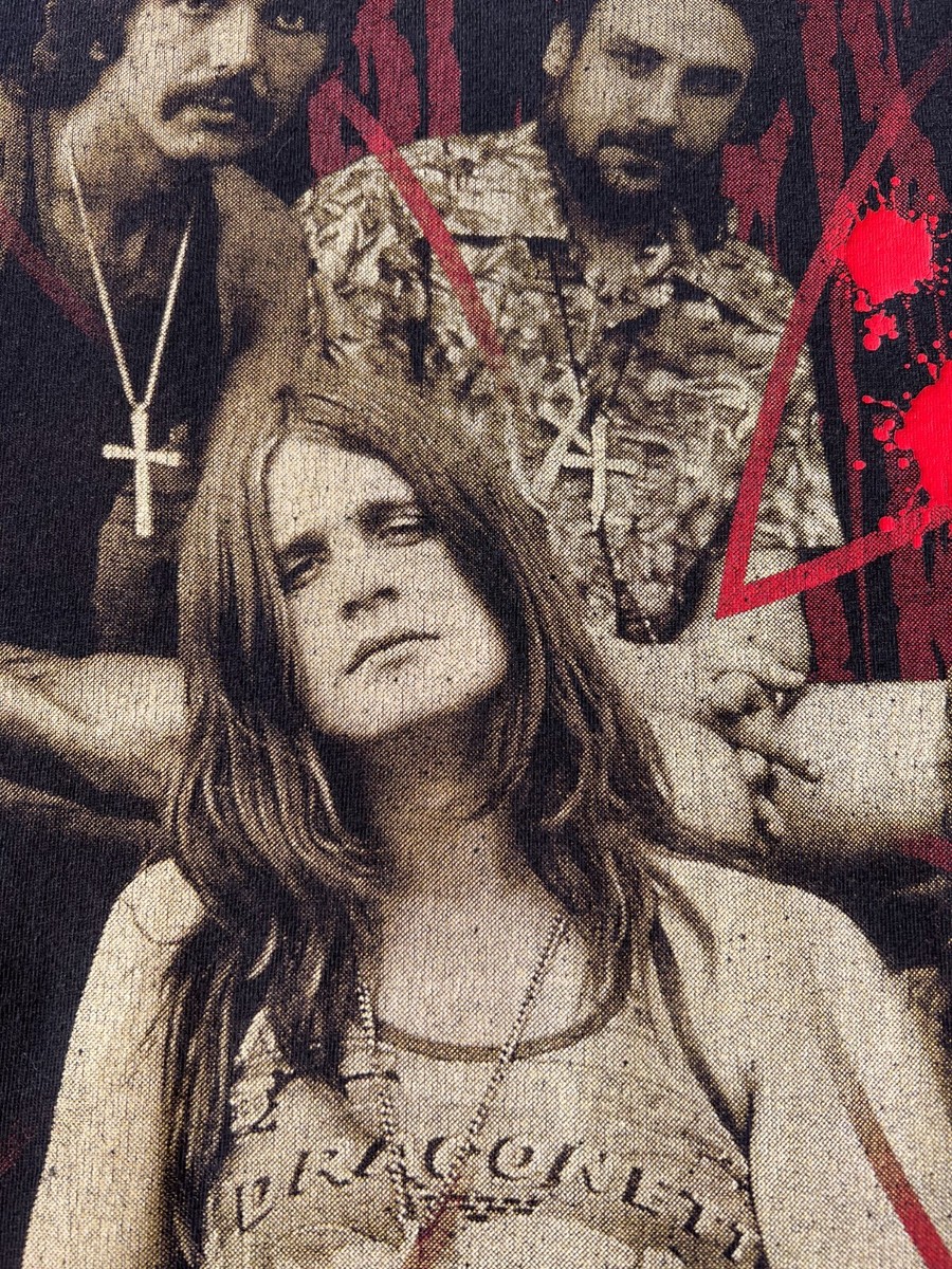 ミュージシャン 90s Ozzy Osbourne vintage black sabbath Vintage 90s Ozzy Osbourne Bloody Black Sabbath 3/4 Sleeve