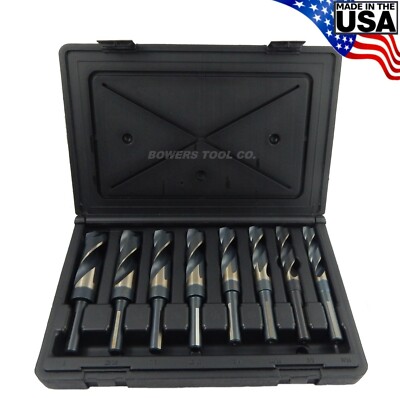 Cle Line 8pc Silver & Deming Drill Bit Set HI-Moly M7 9/16-1'' S&D Made in USA